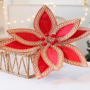 Artificial Christmas Flowers Velvet Flowers Ornaments for Xmas Tree Decorations Festive Holiday Home Arrangement And Craft Gifts