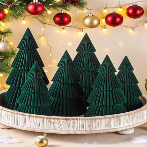 6 Pcs Honeycomb Christmas Tree 3D Folding Christmas Tree Tabletop Centerpiece for Rustic Farrmhouse Home Table Decor