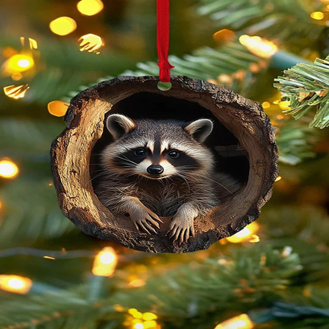 5Pcs Christmas Animal Ornaments 2D Acrylic Cute Wildlife Pendant Raccoon Owl Squirrel Hedgehog Bird Tree Hole Wood Texture Hanging Decorations 5Pcs Christmas Animal Ornaments 2D Acrylic Cute Wildlife Pendant Raccoon Owl Squirrel Hedgehog Bird Tree Hole Wood Texture Hanging Decorations