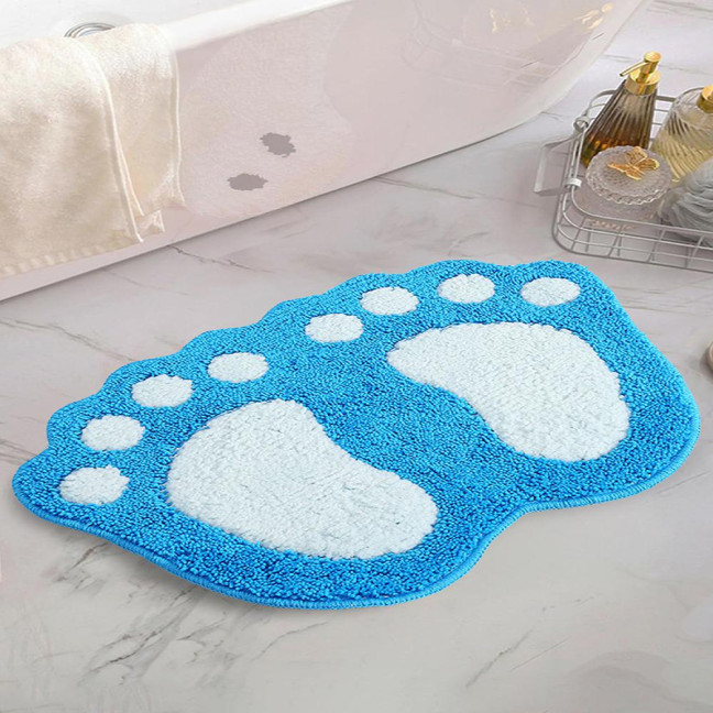 Bathroom Floor Mat Quick Drying Anti-Slip Machine Washable Bath Rug Funny Foot Design Bedroom Entryway Door Mat