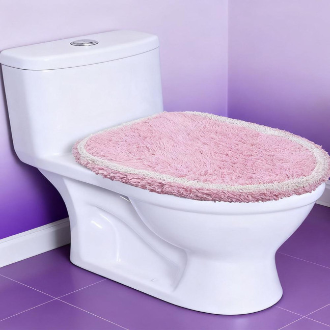 Toilet Mat Safety Elastic Easy Installation Bright Color Toilet Cover Hotel Bathroom Decor Elastic Fit Toilet Accessory