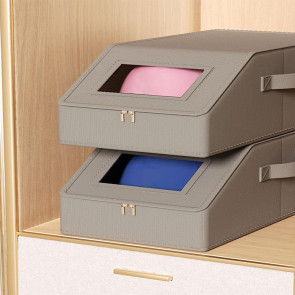 Hat Storage Box Baseball Cap Organizer with Transparent Window Stackable Hat Case Holds Up to 12 Caps for Closet Dust-Free Storage