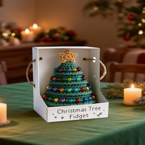 Christmas Tree Fidget Crochet Kit Complete DIY Yarn Set for Holiday Stress Relief Festive Ornament Making for Beginners & Craft Lovers