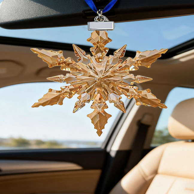 Faux Crystal Snowflake Ornament Sparkly Clear Faceted Snowflake Christmas Tree Ornament for Winter Wonderland Decoration Holiday Party Favors