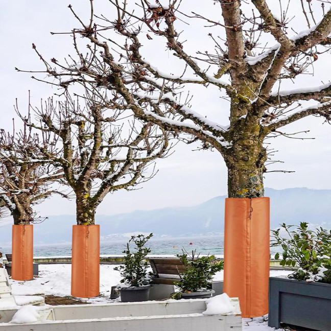 Winter Palm Tree Protector Tree Trunk Insulation Cover with Drawstring Cold Weather Tree Trunk Wrap for Garden Outdoor Protect Tree from Frost Snow Ice Deer 