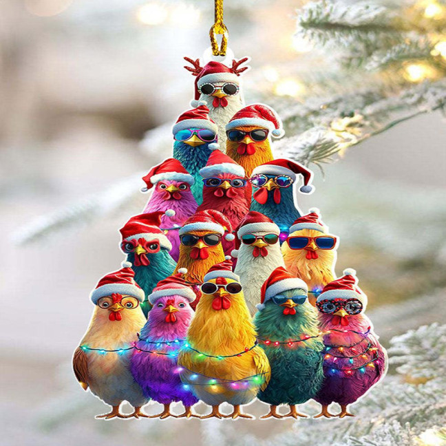 Christmas Tree Ornament Stacking Chicken/Coffee/Tennis Ball Christmas Ornament 2D Acrylic Hanging Decoration for Holiday Home Decor Christmas Tree Ornament Stacking Chicken/Coffee/Tennis Ball Christmas Ornament 2D Acrylic Hanging Decoration for Holiday Home Decor