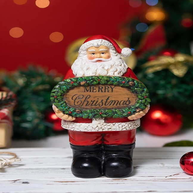 Merry Christmas Decoration Santa Claus Resin Statue for Holiday Home Display Festive Holding Sign Ornament for Shelf & Mantel Merry Christmas Decoration Santa Claus Resin Statue for Holiday Home Display Festive Holding Sign Ornament for Shelf & Mantel
