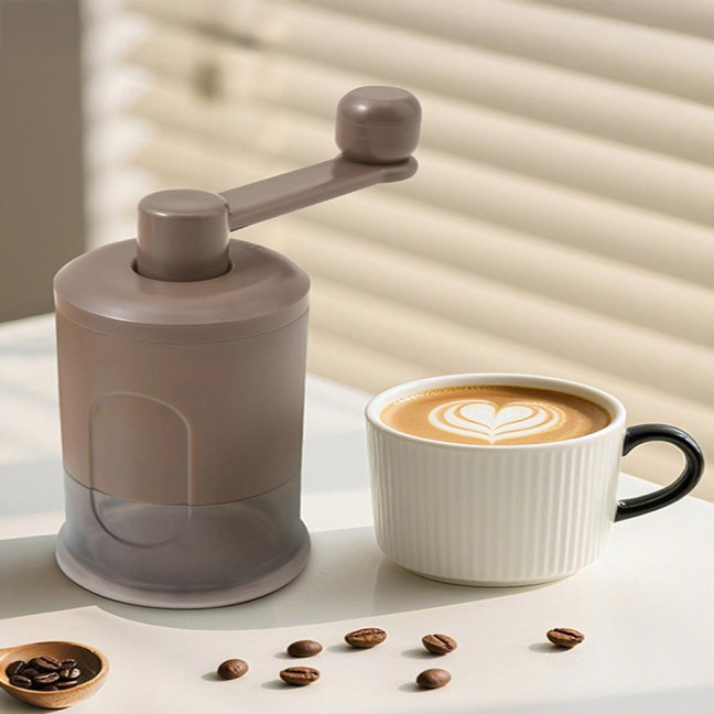 Manual Coffee Grinder Adjustable Smooth Grinding Coffee Mill with Clear Powder Container Portable Hand Crank Mill for Washing Coarse to Fine Grounds 