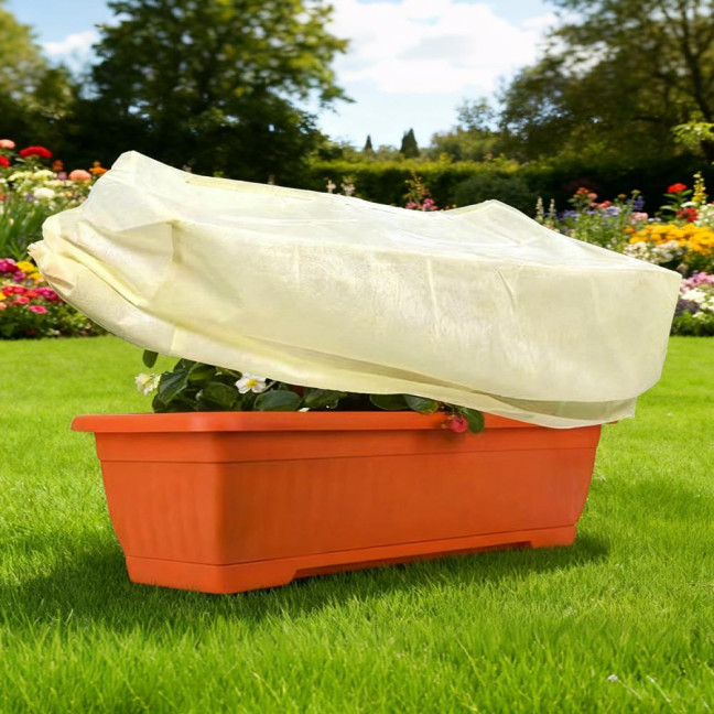 Rectangular Planter Box Cover Winter Freeze Protection Cover with Drawstring Planter Box Frost Protection Cover for Raised Bed Outdoor Plants 