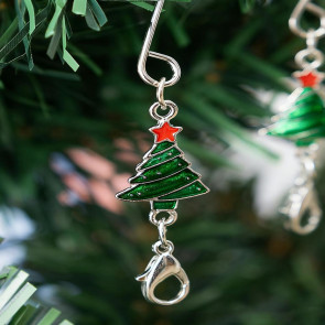 12Pcs Christmas Tree Hooks Alloy Metal S-Hooks for Ornaments And Stockings Decorative Hangers with Spring Clip 