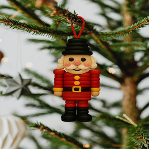 DIY Button Nutcracker Craft Kit Christmas Button Ornament Making Set Handmade Nutcracker Hanging Decoration for Home Party Decor