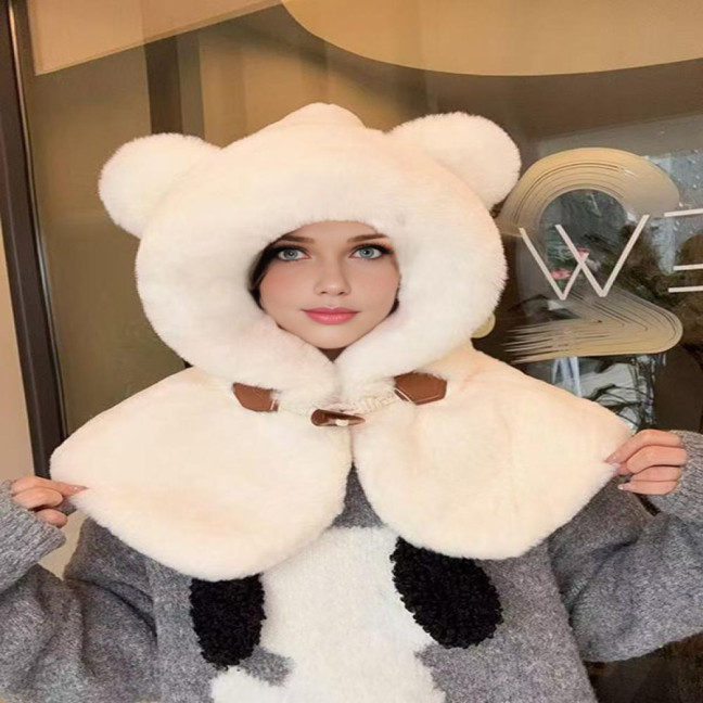 Women Hat Knitted Windproof Warm Elastic Solid Color Thermal Winter Hat Hiking Outings Traveling Shopping Daily Wear