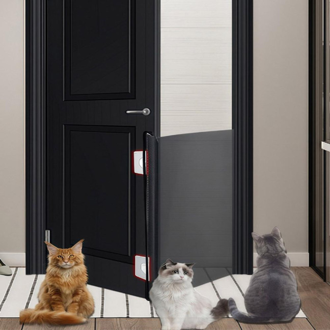 Retractable Pet Gate Mesh Pet Safety Gate No Drill Installation Indoor Outdoor Pet Barrier Fence Home Divider for Stairs Doorways Bedrooms