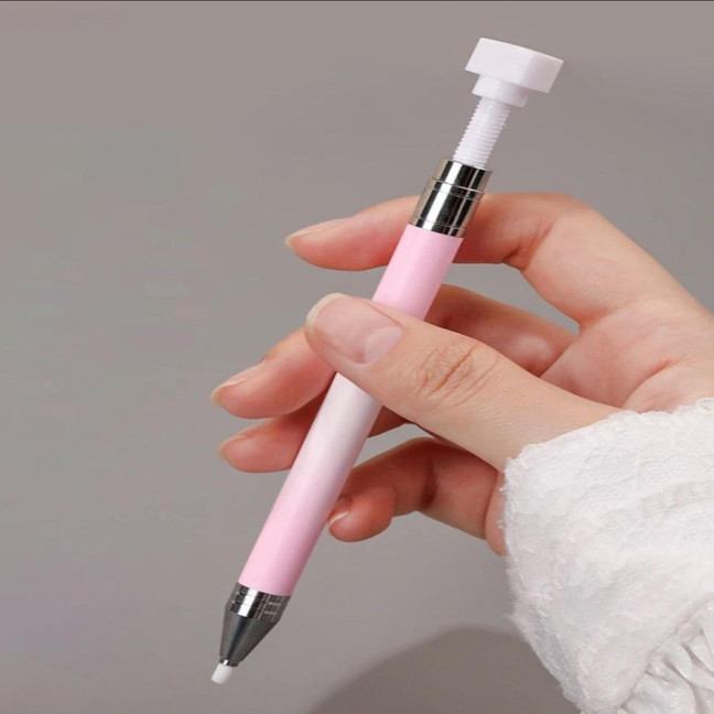 Rhinestone Picker Refillable Wax Pen DIY Nail Art Rhinestone Painting Decoration Dotting Wax Pen Rotatable Rhinestone Pick-up Tools with Refill 